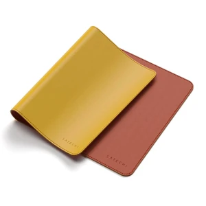 Большой коврик для мыши и клавиатуры (двухсторонний) Satechi Eco-Leather Deskmate Yellow | Orange - Фото 2