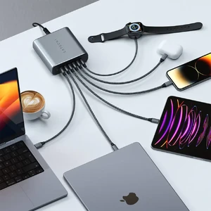 Зарядний пристрій Satechi USB-C 6-Port PD GaN Charger 200W - Фото 5