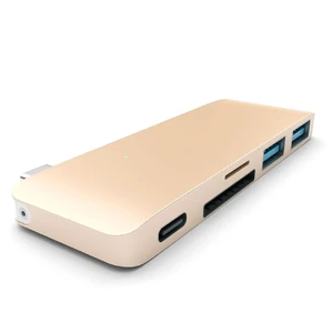 Алюмінієвий USB-хаб Satechi Type-C Pass Through Gold - Фото 2