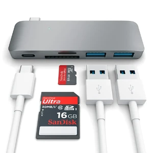 Алюмінієвий USB-хаб Satechi Type-C Pass Through Space Gray - Фото 4