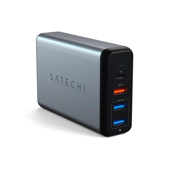 Зарядний пристрій Satechi USB-C 75W Travel Charger Space Gray + EU адаптер