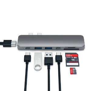 Алюминиевый хаб Satechi USB-C Pro Hub Space Gray - Фото 3