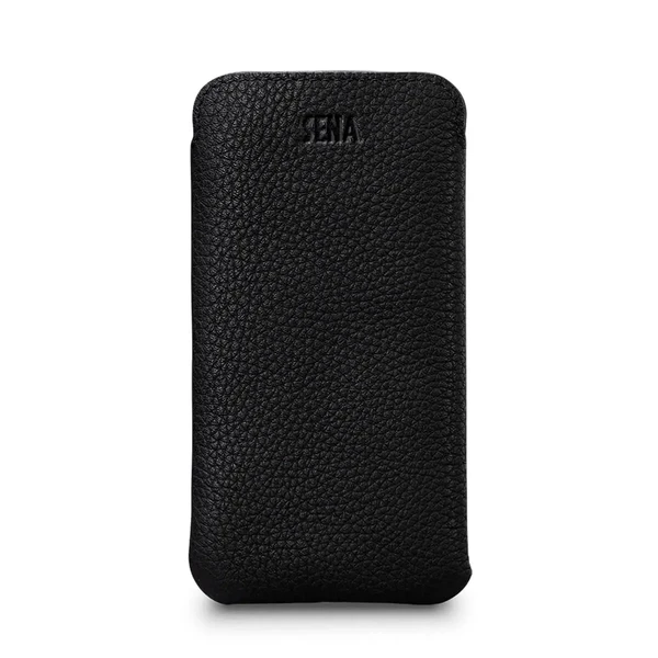Чорний шкіряний чохол-кишеня Sena UltraSlim Black для iPhone 12 Pro Max