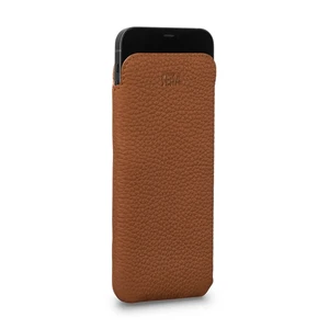 Кожаный чехол-карман Sena UltraSlim Tan для iPhone 12 mini - Фото 2