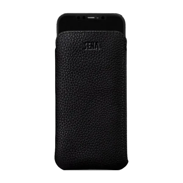 Чорний шкіряний чохол-кишеня Sena UltraSlim Wallet Black для iPhone 13 Pro Max