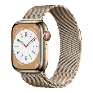Смарт-часы Apple Watch Series 8 GPS+Cellural, 45mm Gold Stainless Steel Case with Gold Milanese Loop (MNKP3/MNKQ3) MNKP3/MNKQ3 - Фото 1