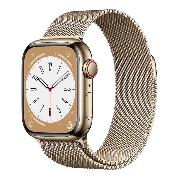 Смарт-годинник Apple Watch Series 8 GPS+Cellular, 45mm Gold Stainless Steel Case з Gold Milanese Loop (MNKX3)