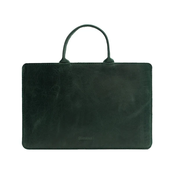 Шкіряний чохол-сумка INCARNE Stem Green для MacBook Air 13" M3 | M2 | M1 (2018-2024)