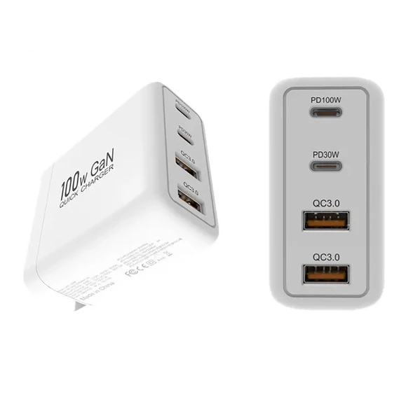 Швидка GaN зарядка 100W 2xUSB-C + 2xUSB-A EU для MacBook/iPhone/iPad/ноутбука | iLoungeMax GaN Fast Charging