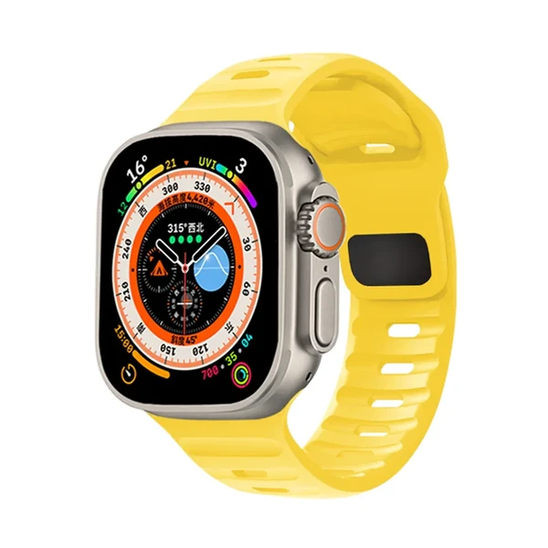 Силиконовый ремешок для Apple Watch Ultra 49mm | 45mm | 44mm | 42mm | iLoungeMax Nomad Sport Band Yellow