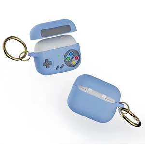 Силиконовый чехол для AirPods Pro 2 | Pro с кольцом | iLoungeMax 3D Game Console Sky Blue - Фото 2