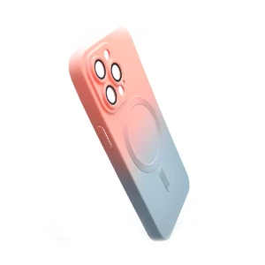 Силіконовий чохол з MagSafe для iPhone 14 Pro Max, з градієнтом і захистом камери | iLoungeMax Gradient Case Peach-Gray - Фото 3