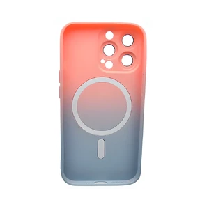 Силіконовий чохол з MagSafe для iPhone 14 Pro Max, з градієнтом і захистом камери | iLoungeMax Gradient Case Peach-Gray - Фото 4