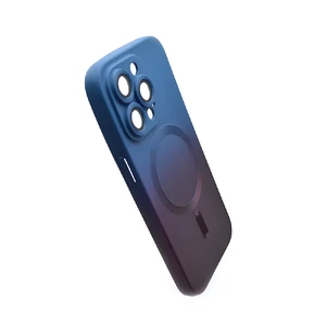 Силиконовый чехол с MagSafe для iPhone 14 Pro Max, с градиентом и защитой камеры | iLoungeMax Gradient Case Plum-Blue - Фото 3