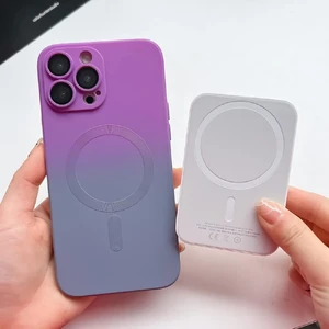 Силіконовий чохол з MagSafe для iPhone 14 Pro Max, з градієнтом і захистом камери | iLoungeMax Gradient Case Violet-Gray - Фото 5