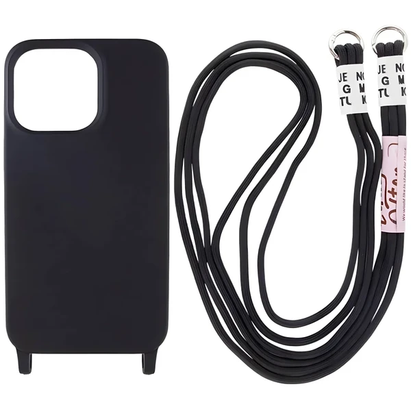 Силіконовий чохол з ремінцем iLoungeMax Crossbody Case Black для iPhone 11