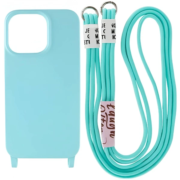 Силіконовий чохол з ремінцем iLoungeMax Crossbody Case Blue для iPhone 11