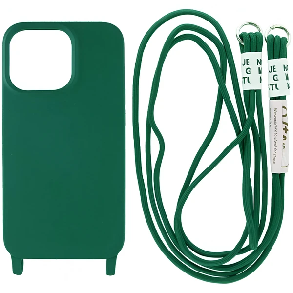 Силіконовий чохол з ремінцем iLoungeMax Crossbody Case Green для iPhone 11