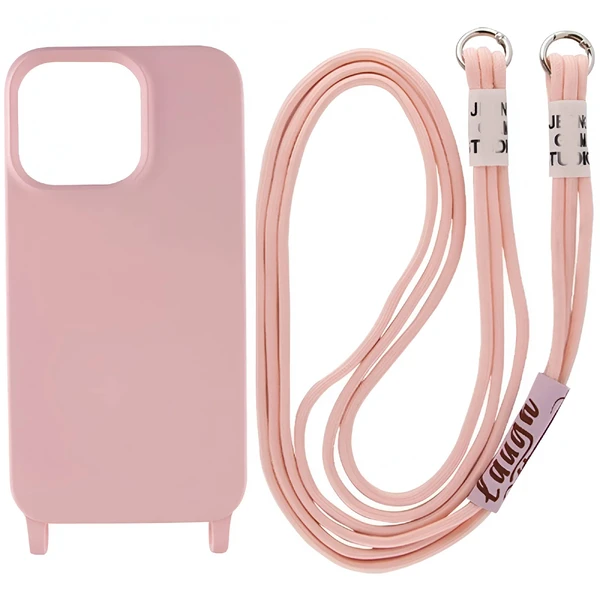 Силіконовий чохол з ремінцем iLoungeMax Crossbody Case Pink для iPhone 11