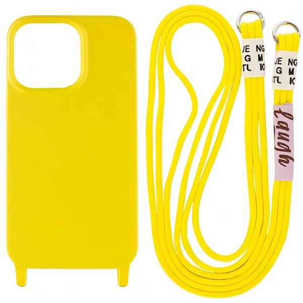 Силіконовий чохол з ремінцем iLoungeMax Crossbody Case Yellow для iPhone 11