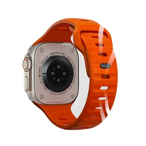 Силиконовый ремешок для Apple Watch Ultra 49mm | 45mm | 44mm | 42mm | iLoungeMax Nomad Sport Band Orange - Фото 2