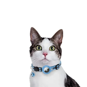 Нашийник для котів та собак з тримачем Apple AirTag та дзвіночком | iLoungeMax Cat Bell Collar Sky - Фото 2
