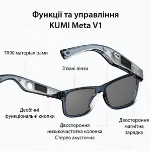 Солнцезащитные смарт-очки iLoungeMax KUMI Meta V1 с динамиками Bluetooth 5.0 Black - Фото 3