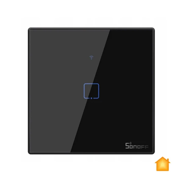 Чорний розумний вимикач HomeKit Sonoff TX T3EU1C (1 канал)