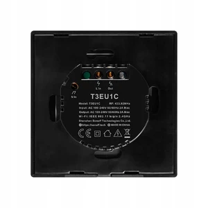 Чорний розумний вимикач HomeKit Sonoff TX T3EU1C (1 канал) - Фото 2