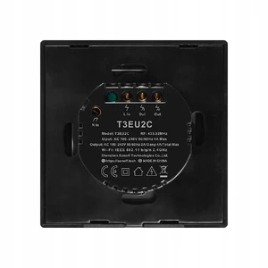 Черный умный выключатель HomeKit Sonoff TX T3EU2C (2 канала) - Фото 2