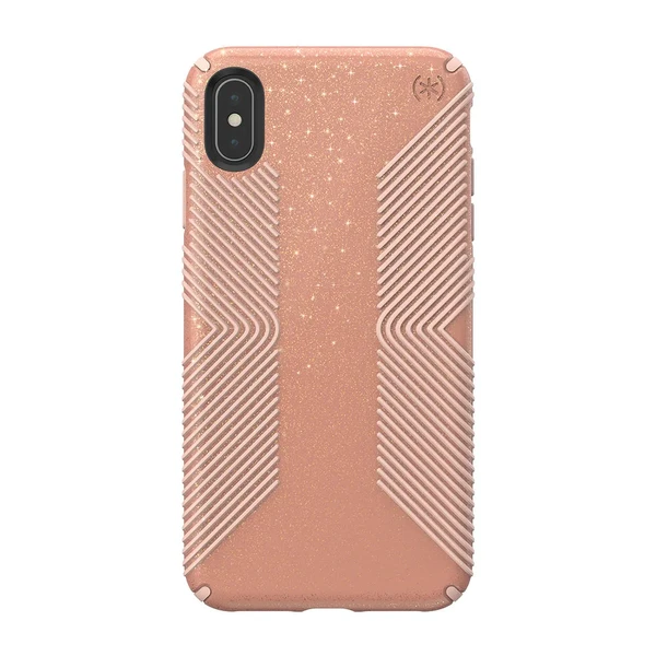 Противоударный чехол Speck Presidio Grip + Glitter Bella Pink With Gold Glitter | Dahlia Peach для iPhone XS Max в Черкассах
