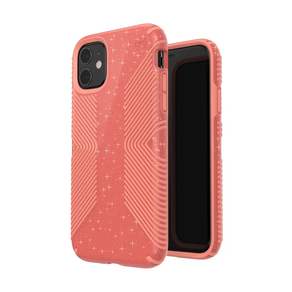 Чохол Speck Presidio Grip + Glitter Lilypink Glitter | Papaya Pink для iPhone 11 в Чернівцях