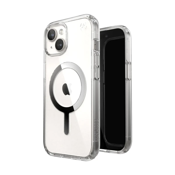 Прозорий чохол з MagSafe Speck Presidio Perfect-Clear Clear/Chrome для iPhone 15 Plus