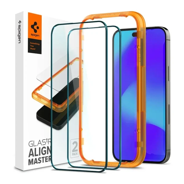 Захисне скло Spigen Alm Glass FC 2-pack Black для iPhone 14 Pro Max