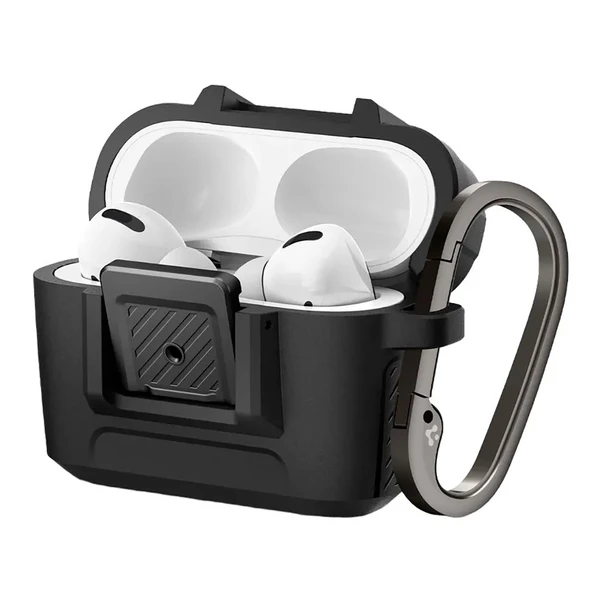 Противоударный чехол Spigen Case Lock Fit Matte Black для AirPods Pro в Луцке