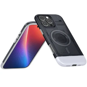 Серый чехол MagSafe Spigen Classic C1 для iPhone 16 Pro Max - Фото 7