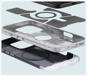 Серый чехол MagSafe Spigen Classic C1 для iPhone 16 Pro Max - Фото 11