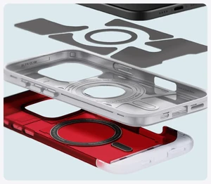 Червоний чохол MagSafe Spigen Classic C1 для iPhone 16 Pro Max - Фото 11