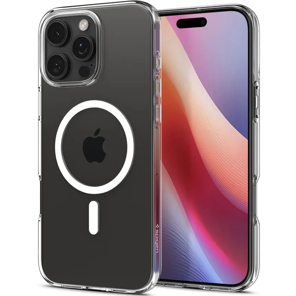 Прозрачный белый чехол Spigen Crystal Flex Mag для iPhone 16 Pro в Запорожье