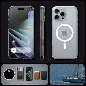Прозорий білий чохол Spigen Crystal Flex Mag для iPhone 16 Pro - Фото 13