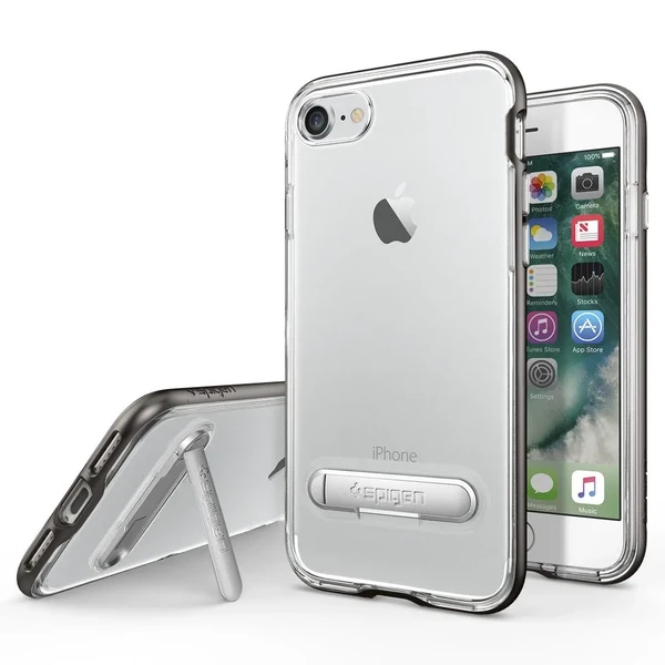 Чохол Spigen Crystal Hybrid Gunmetal для iPhone SE 3 | SE 2 | 8 | 7 в Запоріжжі