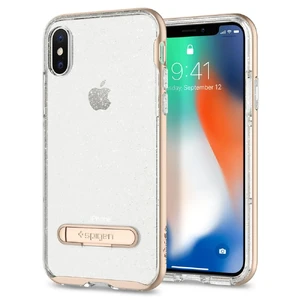 Чехол-накладка Spigen Crystal Hybrid Glitter Gold Quartz для iPhone X | XS - Фото 2