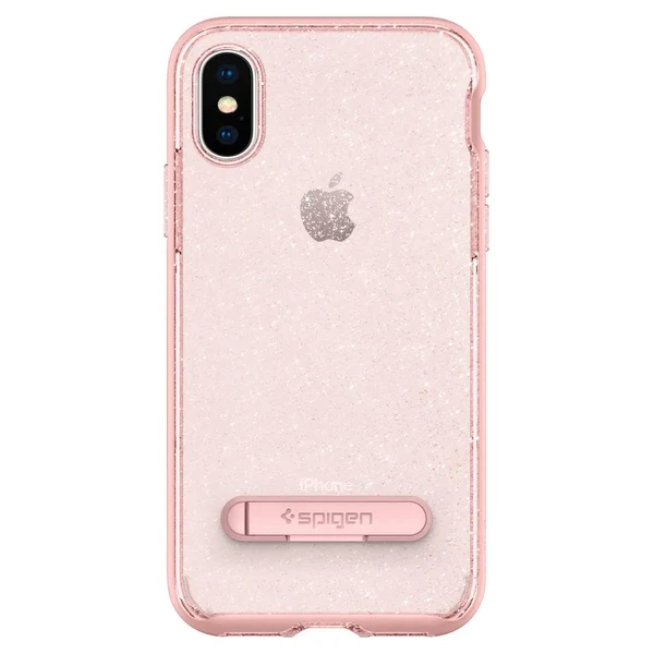 Чохол-накладка Spigen Crystal Hybrid Glitter Rose Quartz для iPhone X | XS