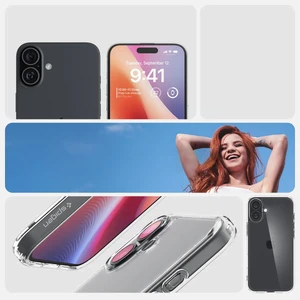Прозрачный чехол Spigen Crystal Hybrid для iPhone 16 - Фото 9