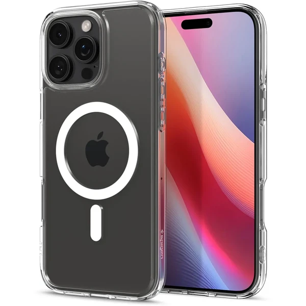Прозрачный белый чехол Spigen Crystal Hybrid Mag для iPhone 16 Pro в Запорожье