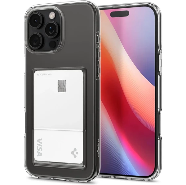 Прозрачный чехол со слотом для карт Spigen Crystal Slot для iPhone 16 Pro в Запорожье