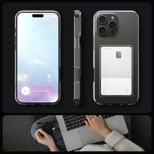Прозрачный чехол со слотом для карт Spigen Crystal Slot для iPhone 16 Pro Max - Фото 13