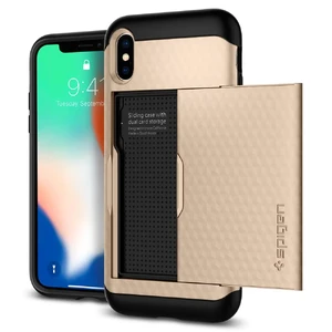 Чехол Spigen Crystal Wallet Champagne Gold для iPhone X | XS - Фото 2