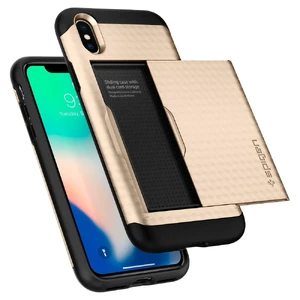Чехол Spigen Crystal Wallet Champagne Gold для iPhone X | XS - Фото 3