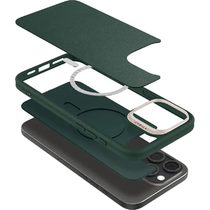 Зеленый кожаный чехол Spigen Cyrill Kajuk Mag для iPhone 16 Pro Max - Фото 3